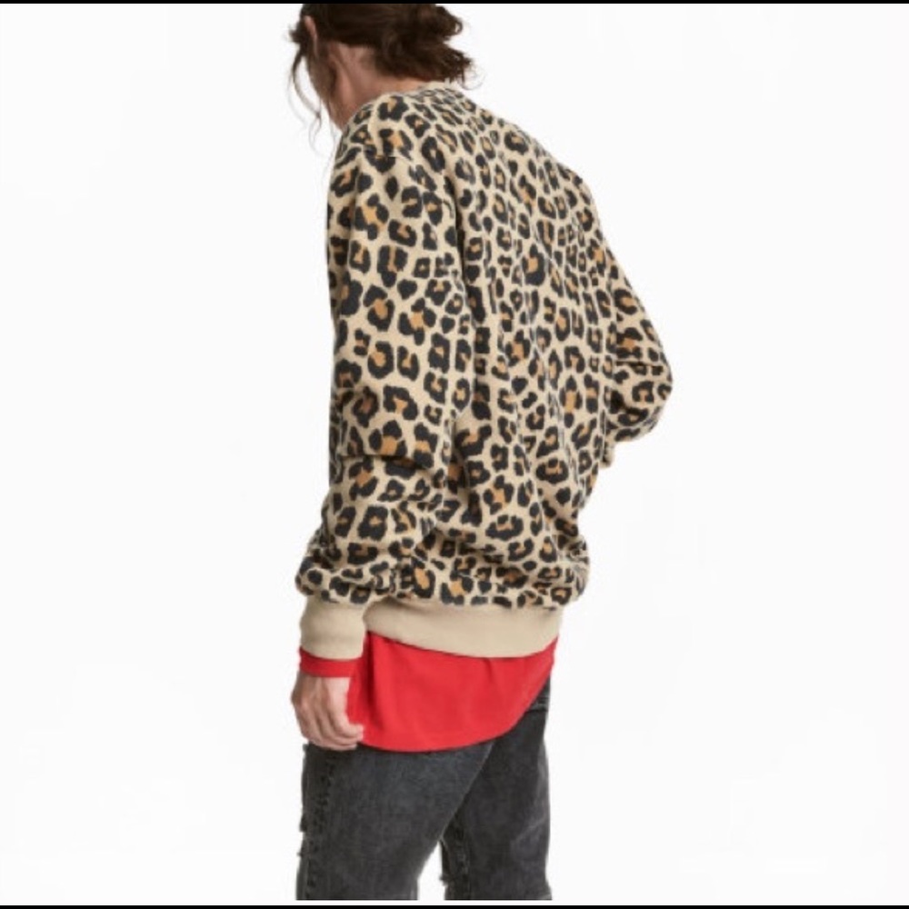 H&M Leopard Print Sweater Sz S EUC